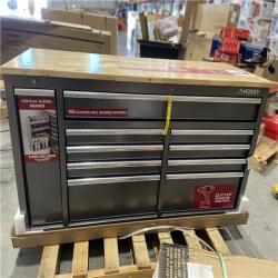 DALLAS LOCATION - Husky 61 in. W x 24 in. D Standard Duty 10-Drawer Mobile Workbench Tool Chest with Sliding Bin Storage Drawer in Silver