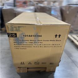 DALLAS LOCATION- AS-IS HUSKY 72 IN. 15- DRAWER MOBILE WORK CENTER- MATTE BLACK