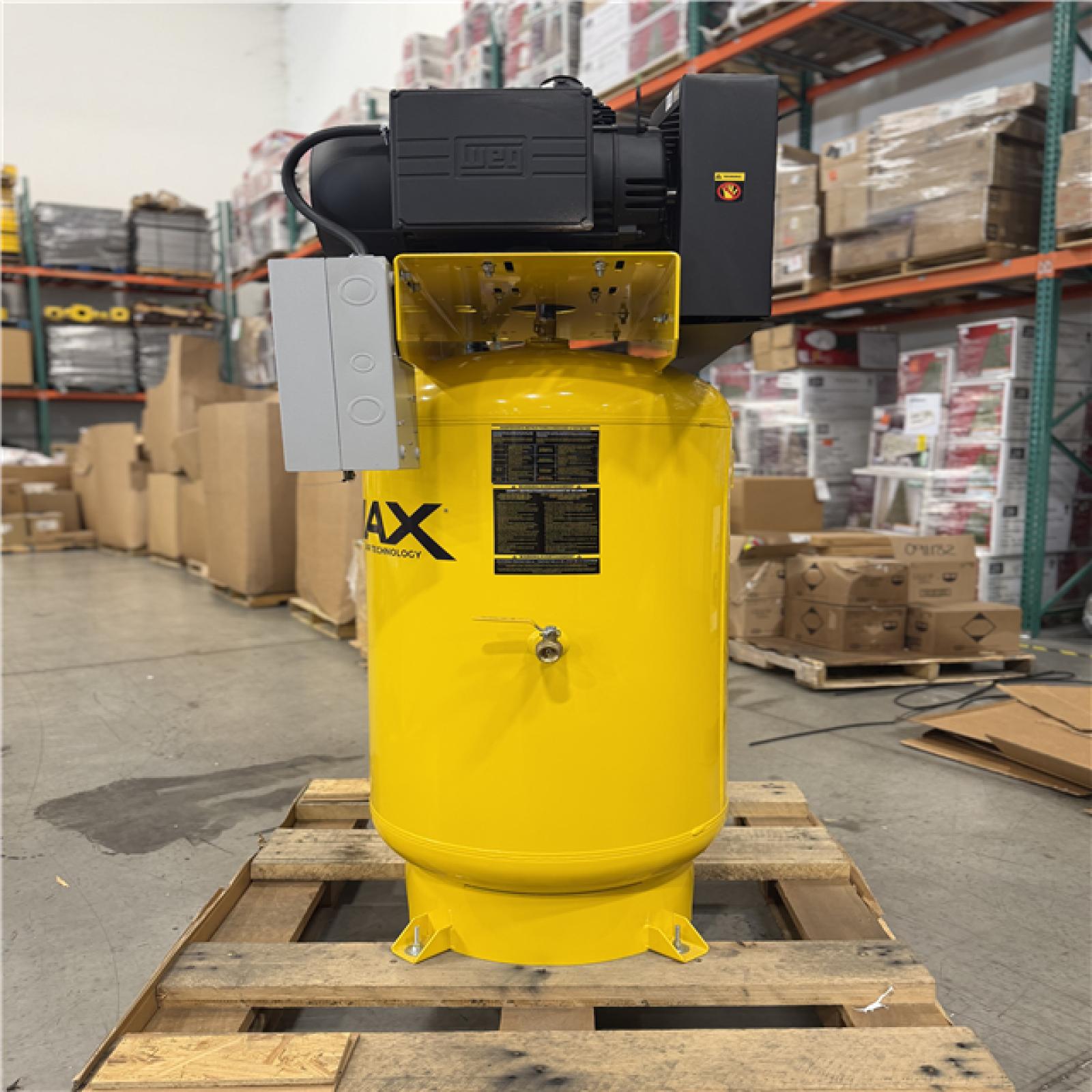 DALLAS LOCATION- EMAX Silent Air™ 10HP 80-Gal Industrial Air Compressor  38 CFM @ 100 PSI  4-Cylinder Two-Stage