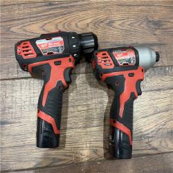 AS-IS M12 12V Lithium-Ion Cordless Drill Driver/Impact Driver Combo Kit with Two 1.5Ah Batteries, Charger and Bag (2-Tool)