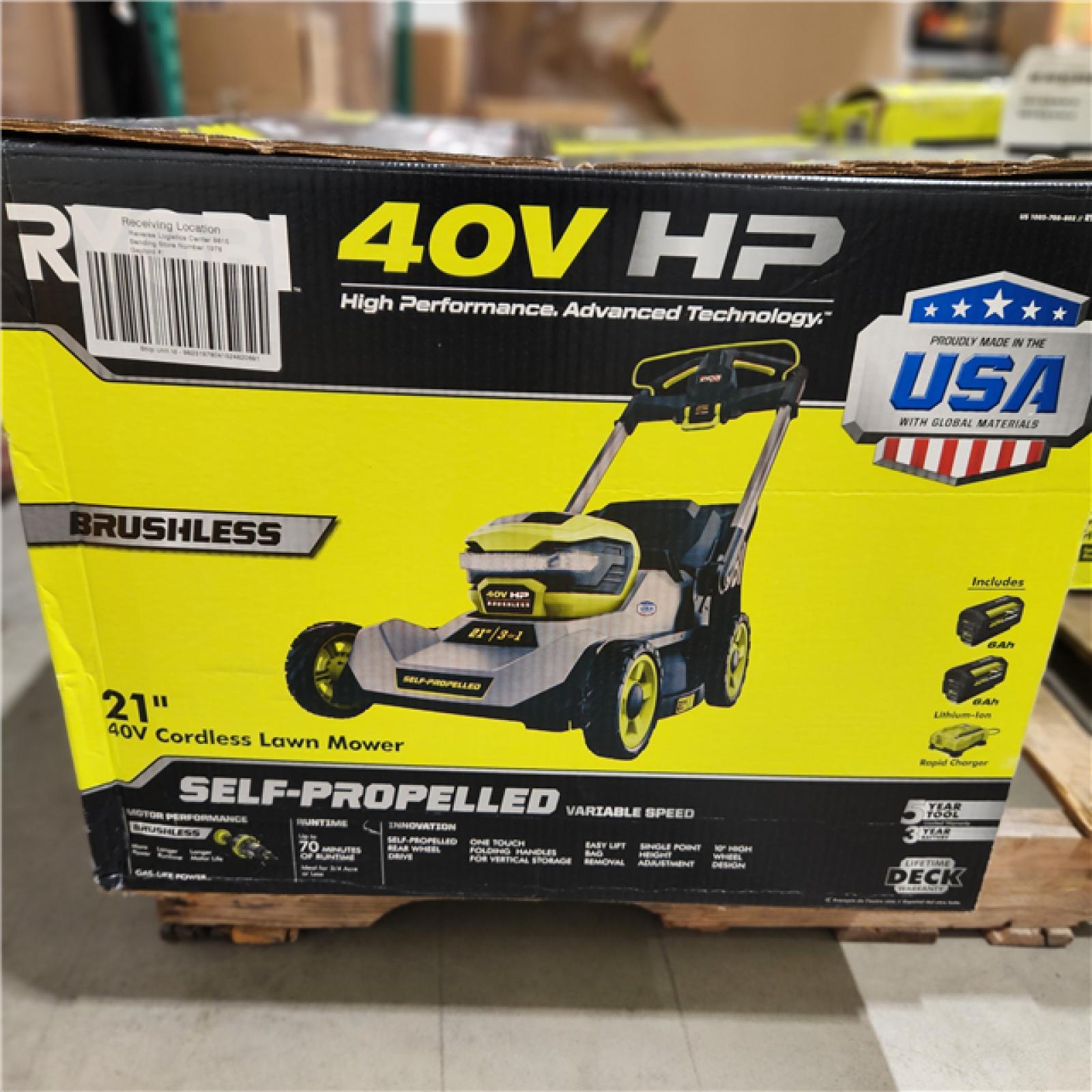 Dallas Location - As-Is RYOBI 40V HP Brushless 21 in.Self-Propelled Lawn Mower with (2) 6.0 Ah Batteries and Charger