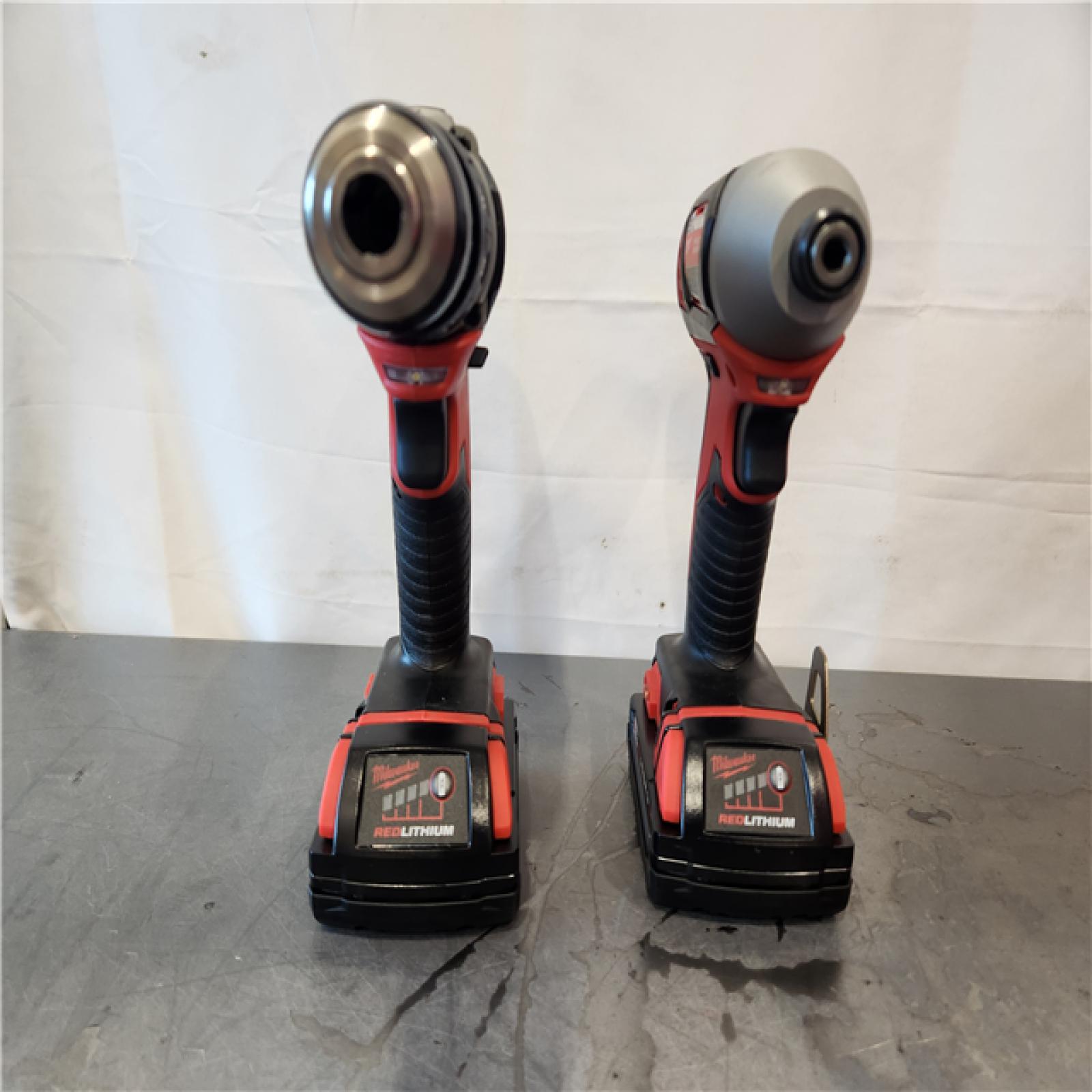 AS-IS- Milwaukee 18V Cordless Brushed 2-Tool Drill/Driver and Impact Driver Kit