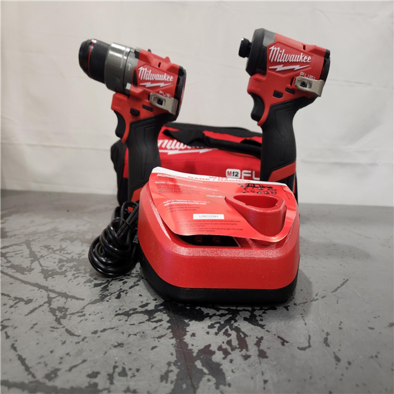 AS-IS- Milwaukee 12V Brushless Hammer Drill and Impact Driver Combo Kit