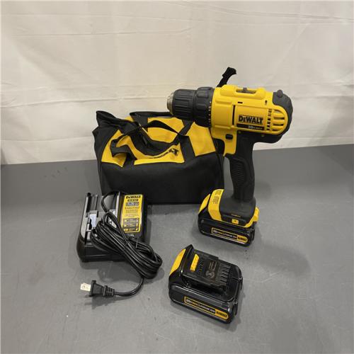 AS-IS - DEWALT 20V MAX Cordless 1/2 in. Drill/Driver, (2) 20V 1.3Ah Batteries, Charger and Bag