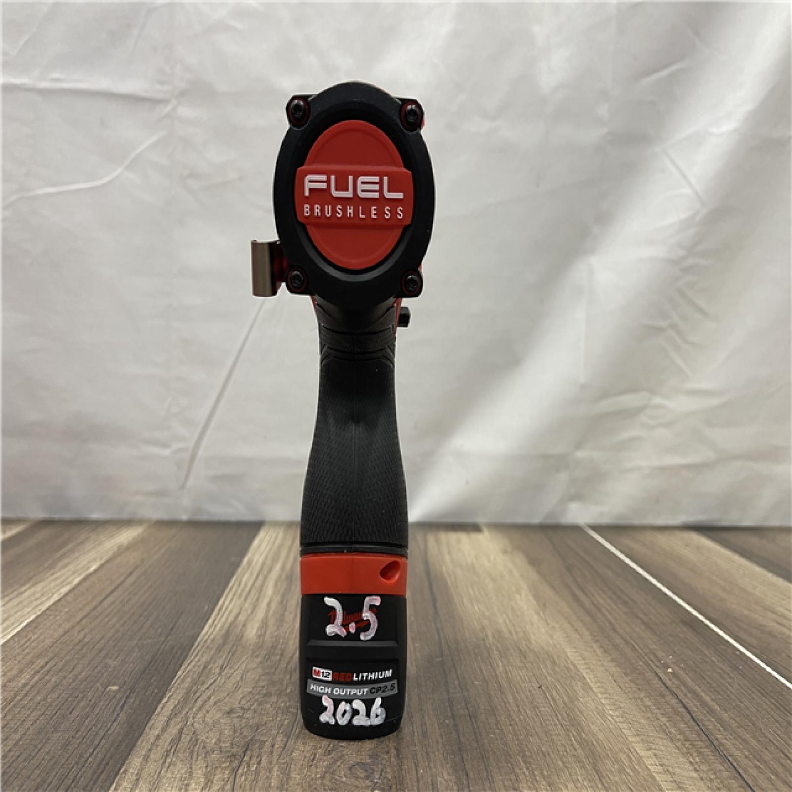 AS-IS- Milwaukee FUEL 12V Li-Ion Brushless Cordless Stubby 1/2 in. Impact Wrench Kit