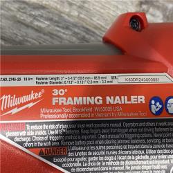 AS-IS Milwaukee FUEL 3-1/2 in. 18-Volt 30-Degree Lithium-Ion Brushless Cordless Framing Nailer (Tool-Only)