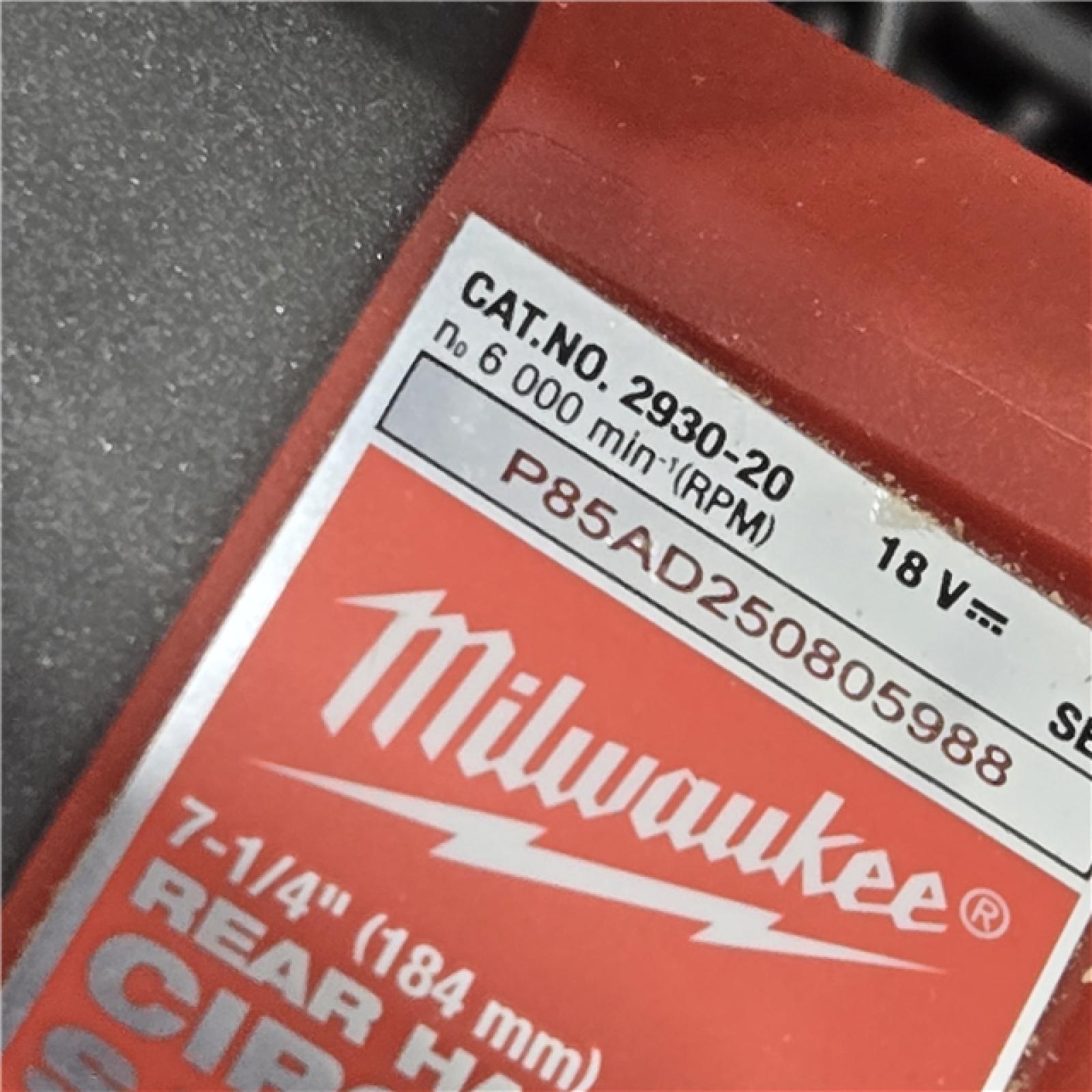AS-IS MILWAUKEE 7-1/4 REAR HANDLE CIRCULAR SAW (TOOL ONLY)