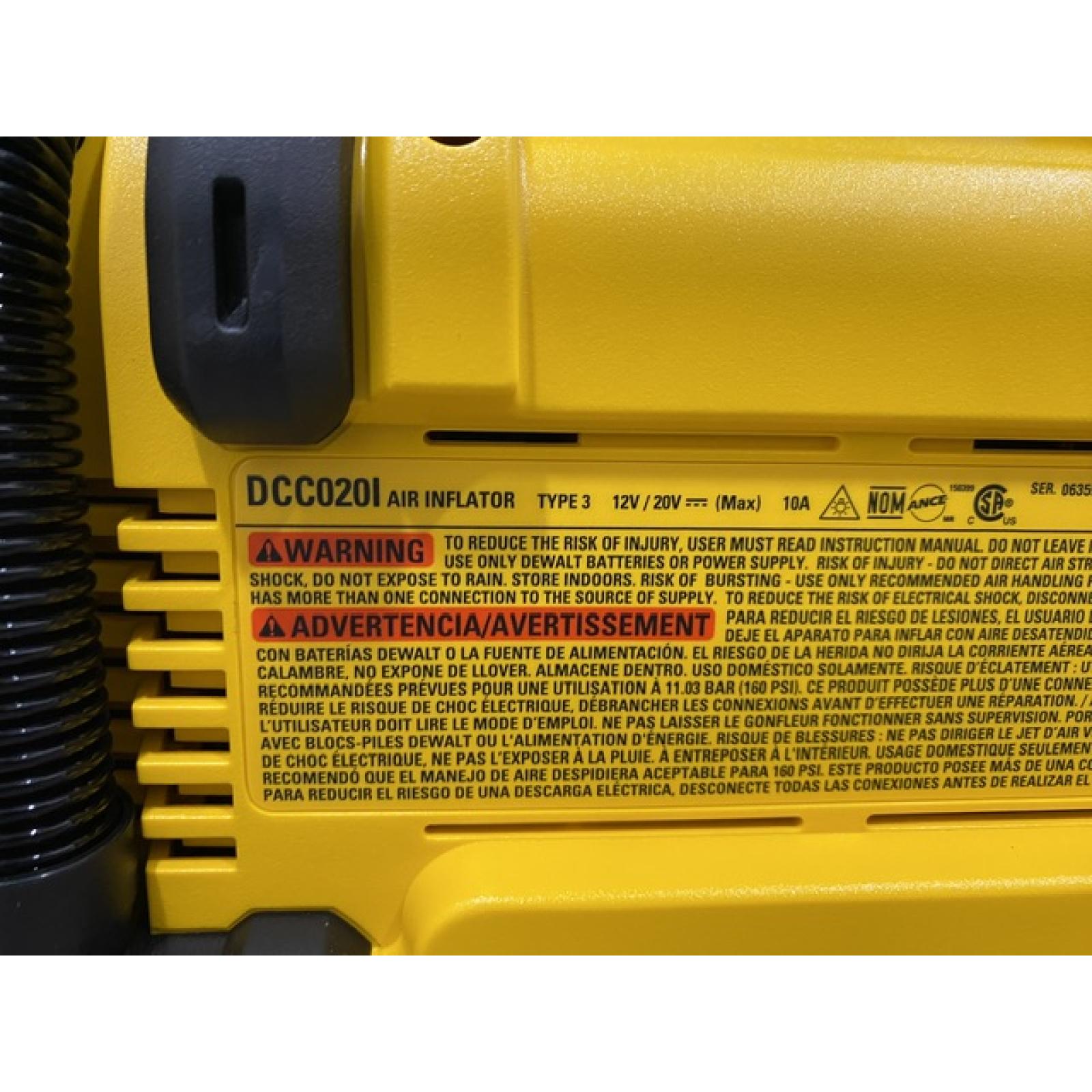 AS-IS DEWALT 20V MAX Cordless Electric Portable Inflator (Tool Only)