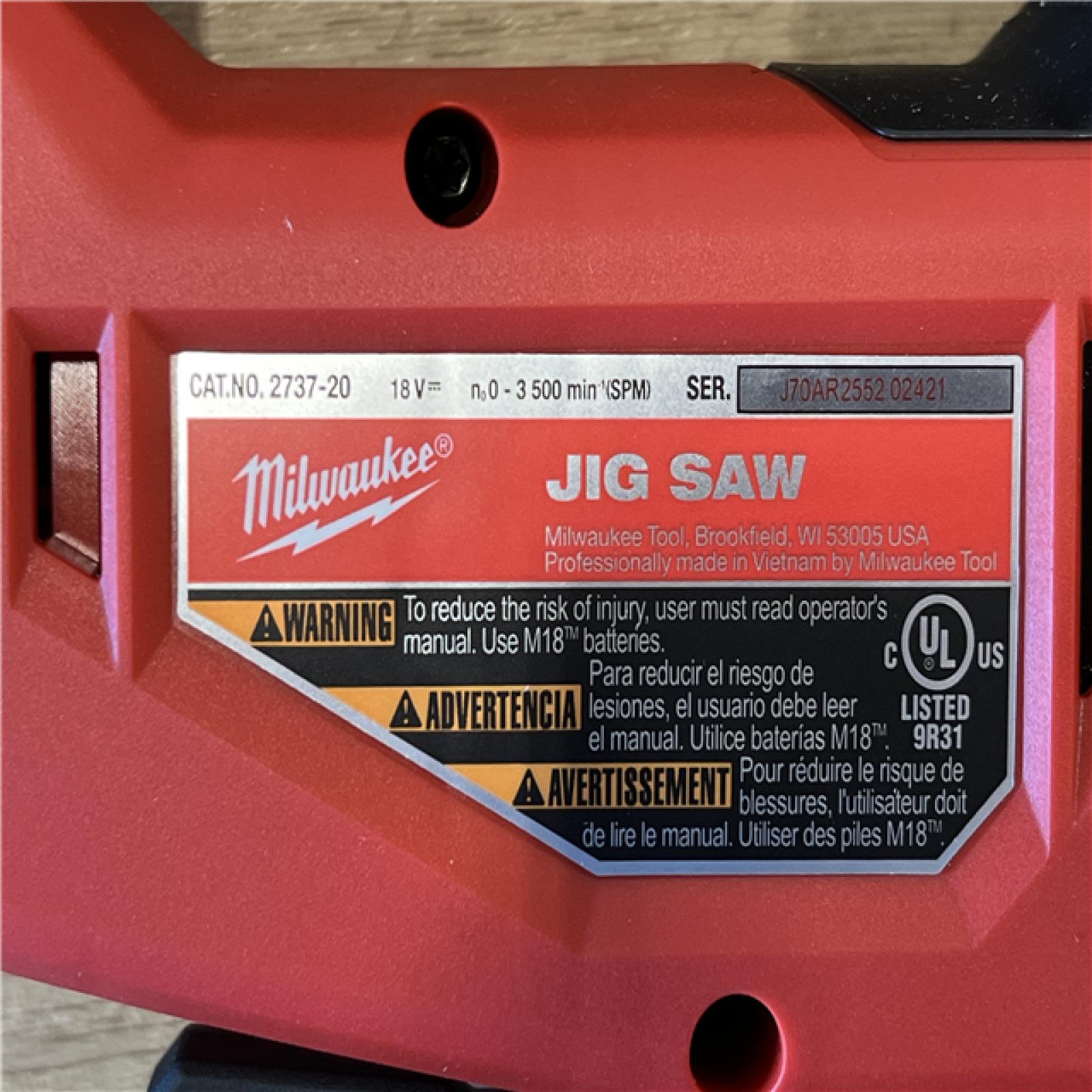 AS-IS Milwaukee FUEL 18V Lithium-Ion Brushless Cordless Jig Saw (Tool-Only)