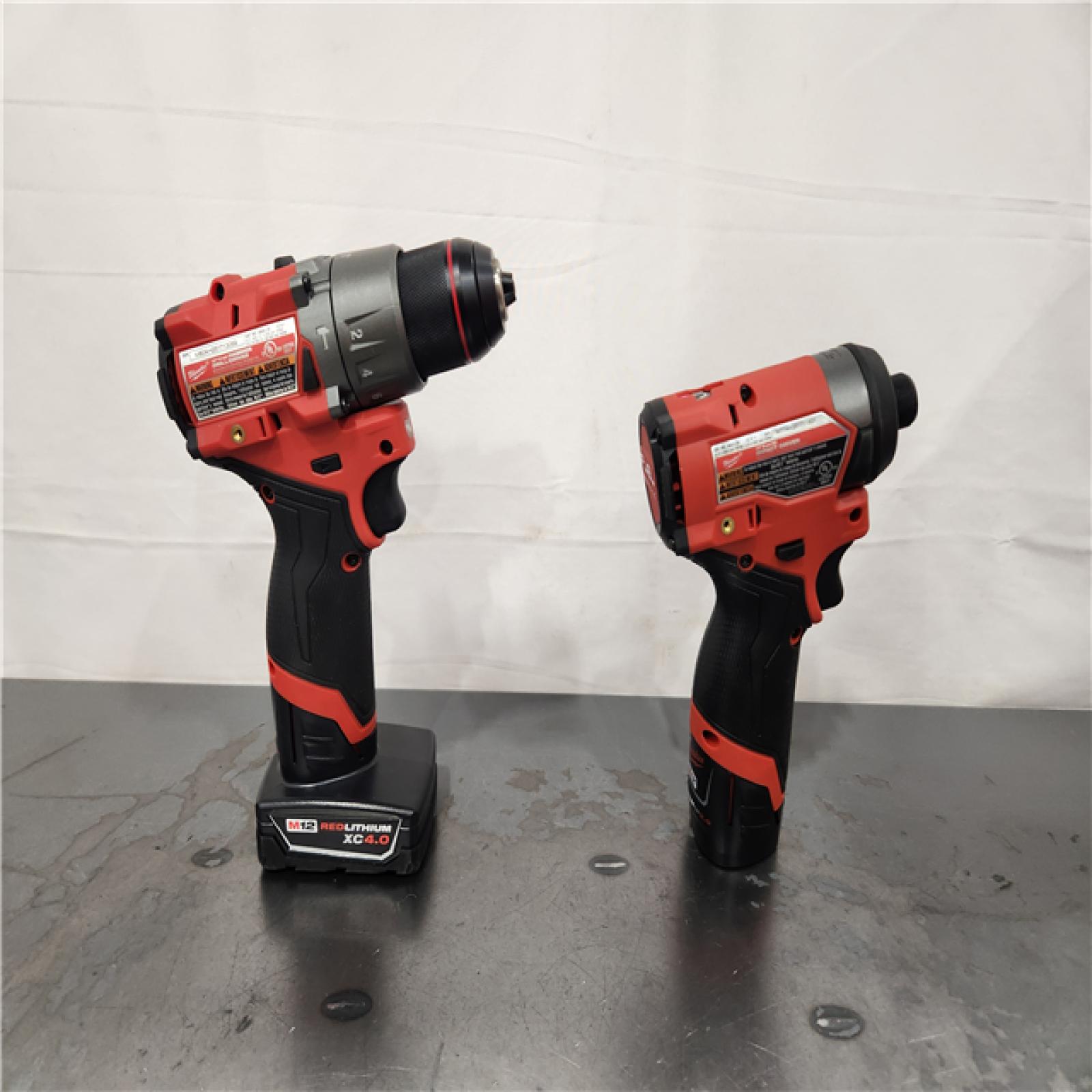 AS-IS- Milwaukee 12V Brushless Hammer Drill and Impact Driver Combo Kit