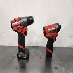 AS-IS- Milwaukee 12V Brushless Hammer Drill and Impact Driver Combo Kit