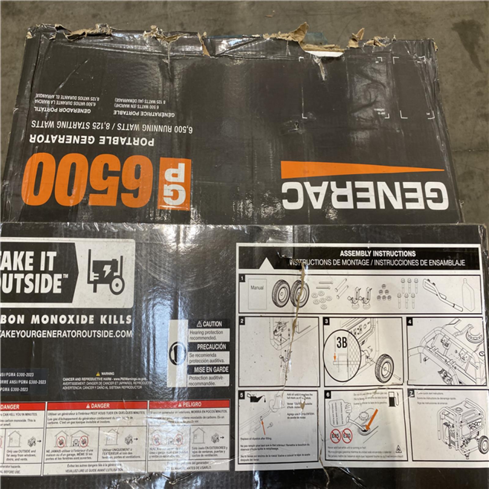 Dallas Location - As-Is  Generac 8125 / 6500-Watt Gasoline Powered Portable Generator