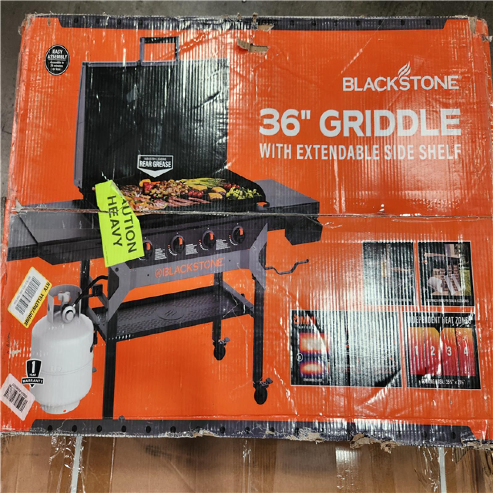 Phoenix AS-IS Blackstone 4-Burner Liquid Propane Outdoor Griddle with Hood in Black