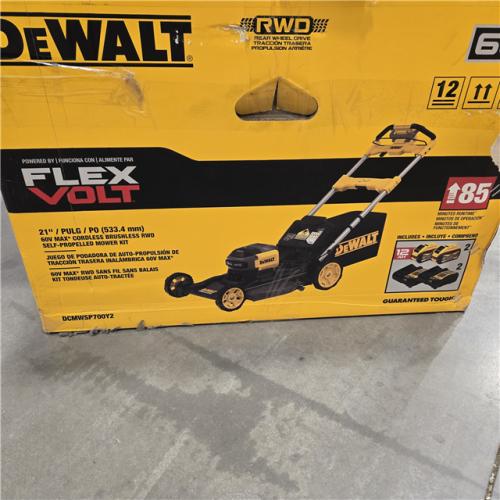 LIKE NEW- FLEXVOLT 2x60V MAX 21 in. Cordless Battery Powered Self Propelled Lawn Mower Kit with  12.0 Ah Batteries and Chargers
