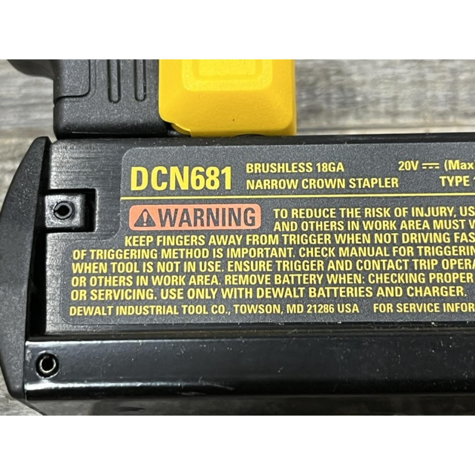 AS-IS DEWALT Cordless 18-Gauge Narrow Crown Stapler (Tool Only)