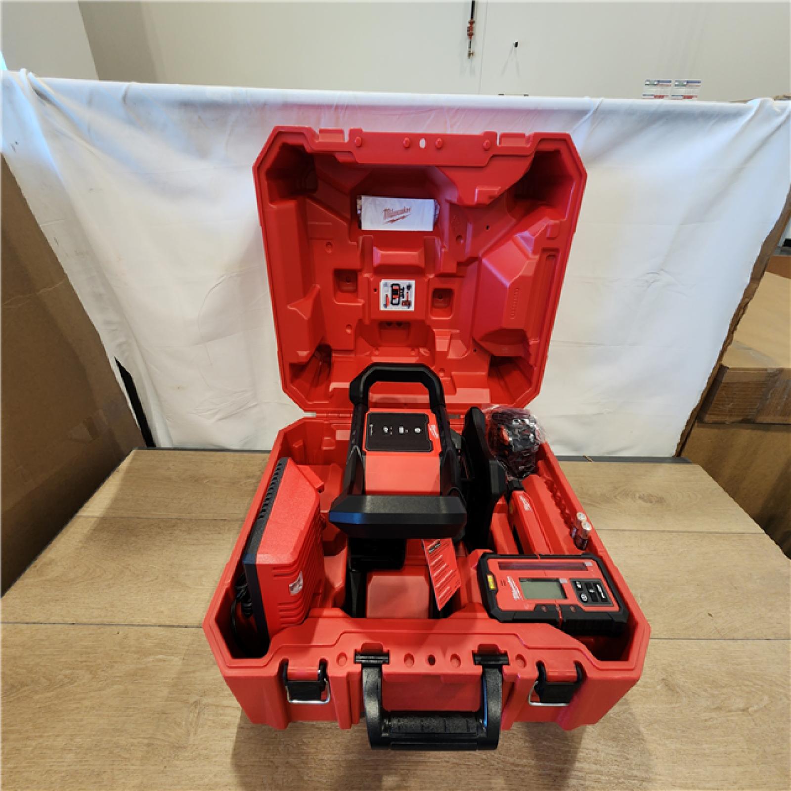 AS-IS- M18 2000 Ft. Red Exterior Rotary Laser Level Kit with Receiver and Receiver Clamp