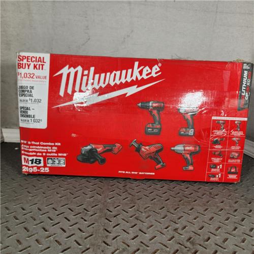 HOUSTON LOCATION - AS-IS Milwaukee 2695-25 M18 FUEL Cordless Lithium-Ion 5-Tool Combo Kit - APPEARS IN LIKE NEW CONDITION