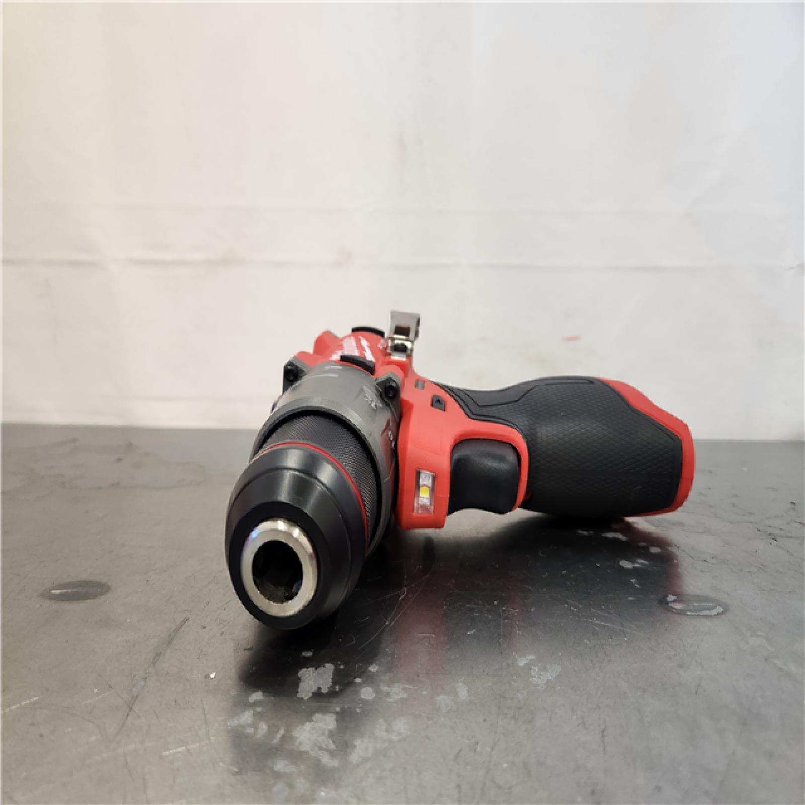 AS-IS- Milwaukee M12 FUEL 12-Volt Lithium-Ion Brushless Cordless 1/2 in. Hammer Drill Kit with 1 Compact 2.0Ah Battery Pack and 1 Charger