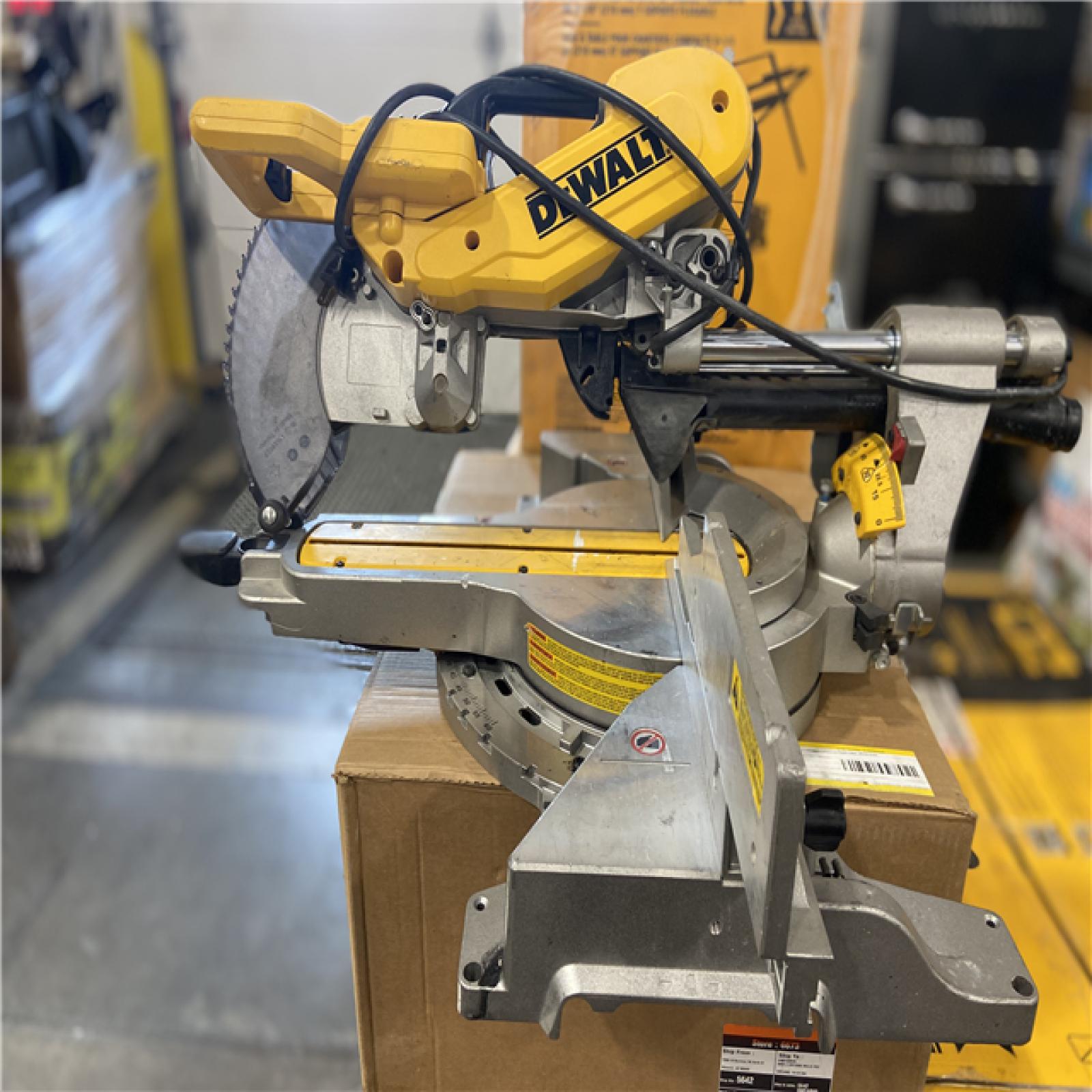 AS-IS - DEWALT 15 Amp Corded 12 in. Double Bevel Sliding Compound Miter Saw