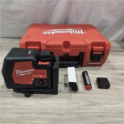 AS-IS MILWAUKEE 100 Ft. REDLITHIUM USB Green Rechargeable Cross Line Laser Level Kit