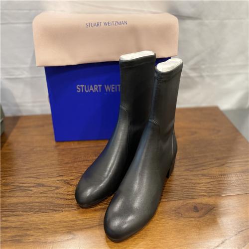 NEW! Stuart Weitzman Odetta City 25 Stretch Bootie the SW Outlet, Black Stretch Nappa Leather, Size: 7 Medium