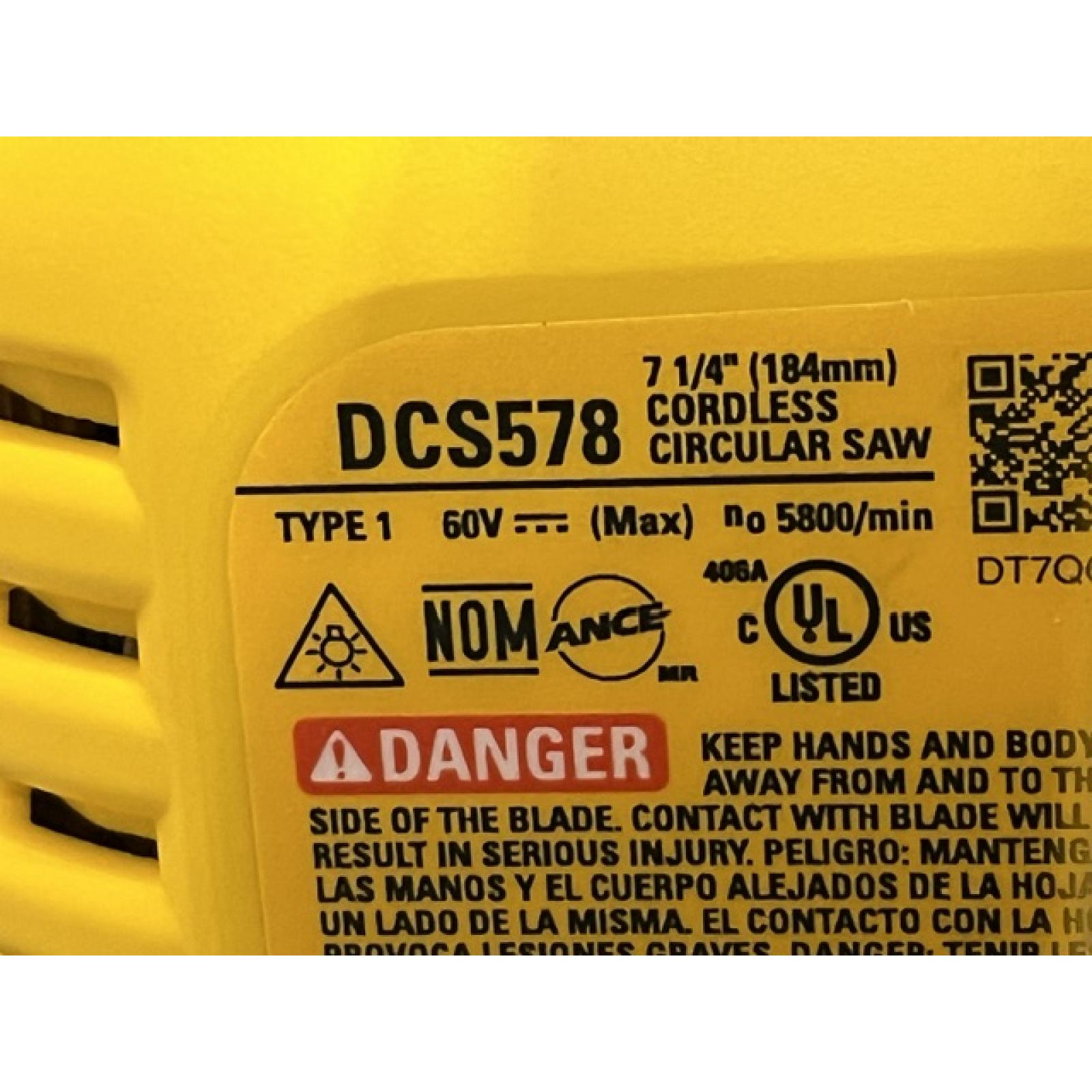 AS-IS DEWALT FLEXVOLT 60V MAX Cordless Brushless 7-1/4 in. Circular Saw with Brake (Tool Only)