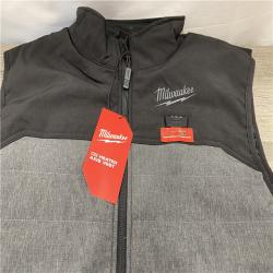 AS-IS Milwaukee Men's Large 12-Volt Lithium-Ion Cordless Axis Gray Heated Quilted Vest Kit