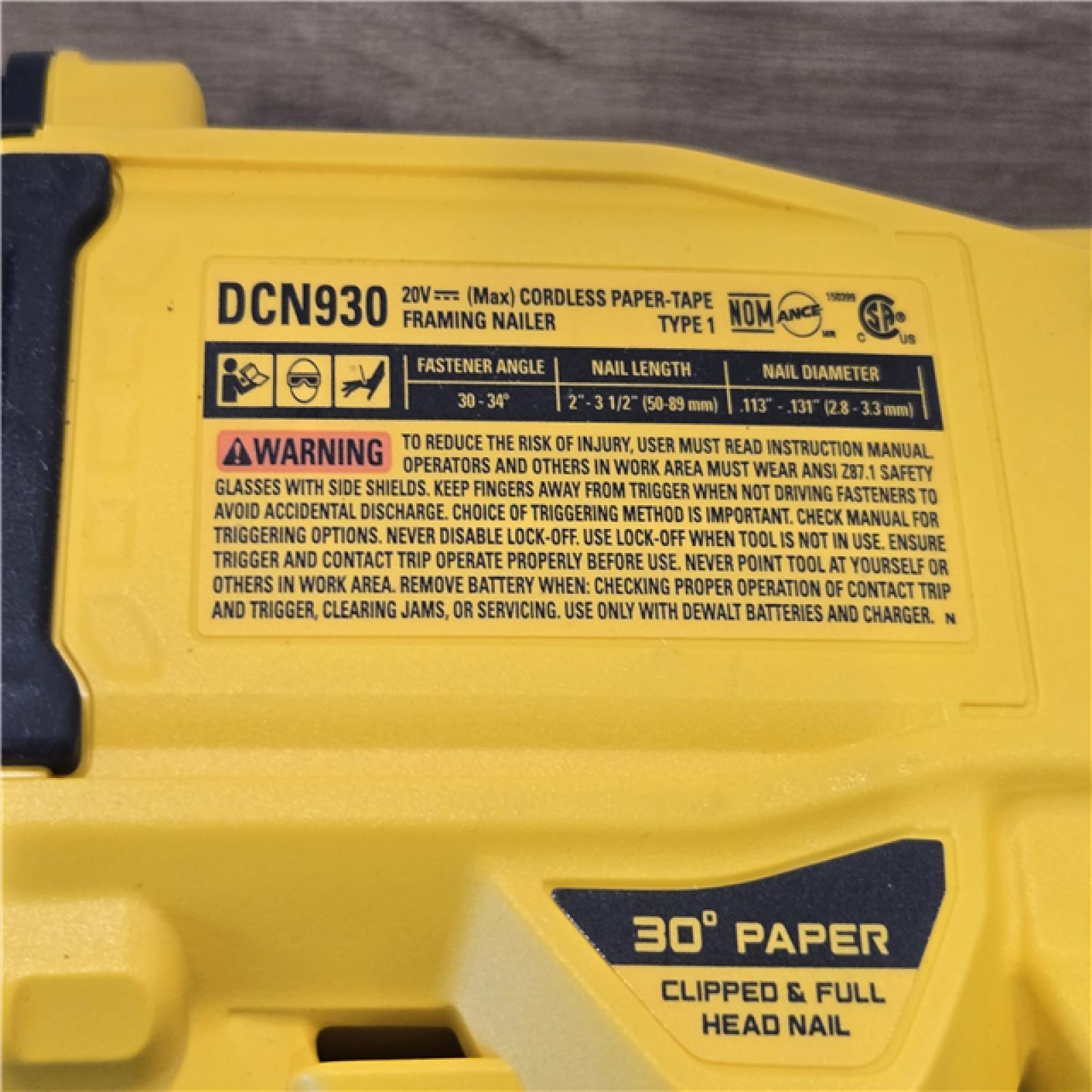 AS-IS DEWALT 20V 30 Degree Cordless Framing Nailer (Tool-Only)