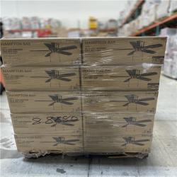 DALLAS LOCATION - Hampton Bay Leroy 42 LED Brushed Nickel Ceiling Fan With Light PALLET-(40 UNITS)