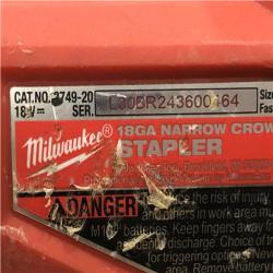 AS-IS Milwaukee FUEL 18-Volt Lithium-Ion Brushless Cordless 18-Gauge 1/4 in. Narrow Crown Stapler (Tool-Only)