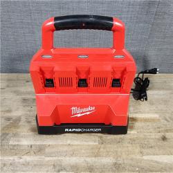 HOUSTON LOCATION - AS-IS Milwaukee M18 Packout Six Bay Rapid Charger W/ (1) HD12.0 FORGE BATTERY