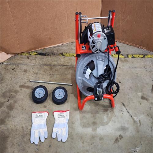 HOUSTON LOCATION - AS-IS RIDGID K-400 Drain Cleaning Snake Auger 120-Volt Drum Machine with C-32IW 3/8 in. X 75 Ft. Cable