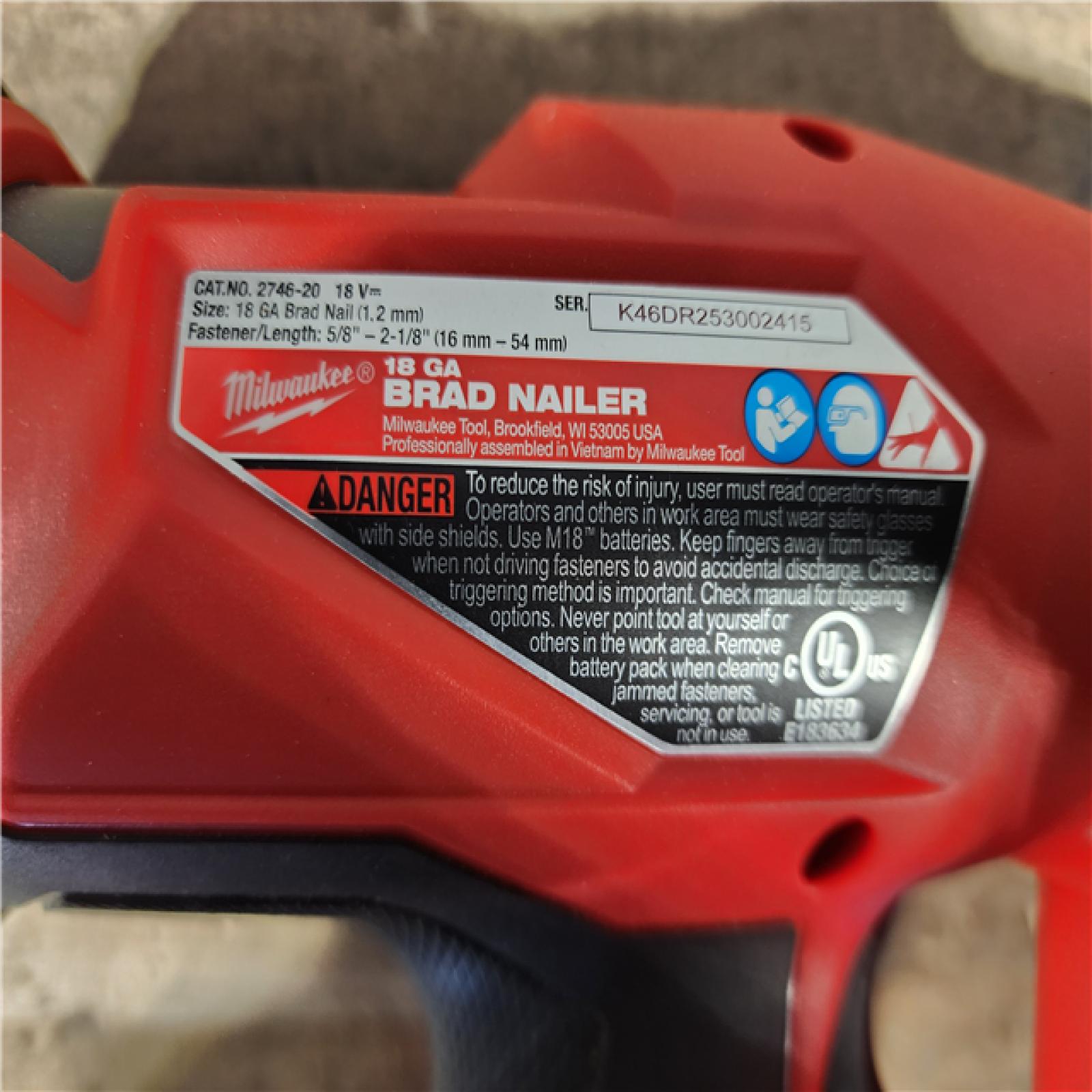 HOUSTON LOCATION - AS-IS Milwaukee M18 Fuel 18V Brushless 18-Gauge Brad Nailer 2746-20 (Bare Tool)