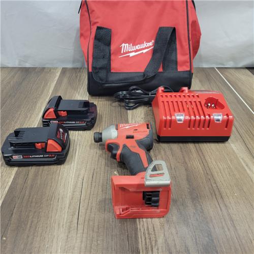 AS-IS Milwaukee M18 18V Lithium-Ion Brushless Cordless 1/4 in. Impact Driver Kit with Two 2.0 Ah Batteries and Charger