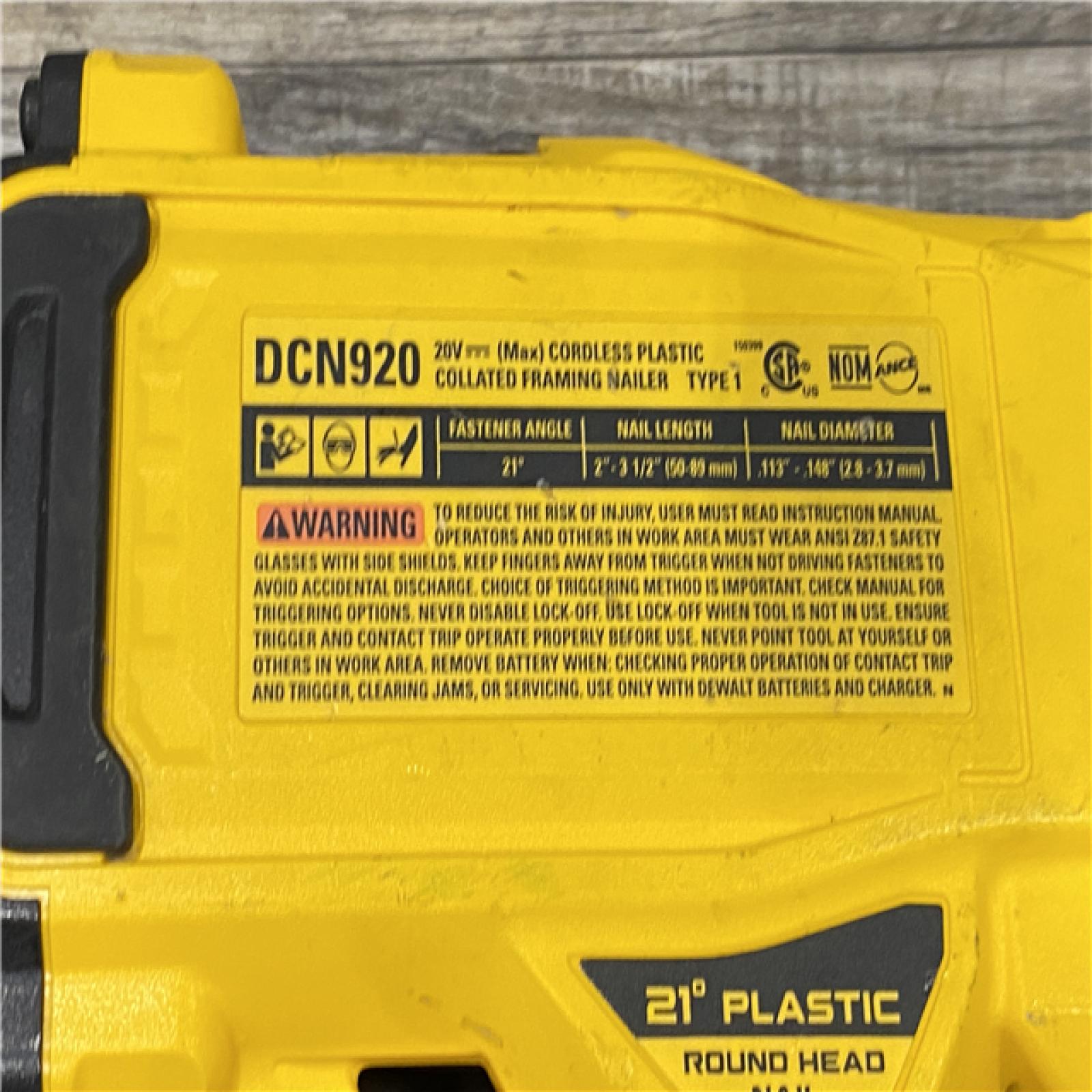 AS-IS DEWALT 20-Volt 21° Cordless Framing Nailer (Tool-Only)