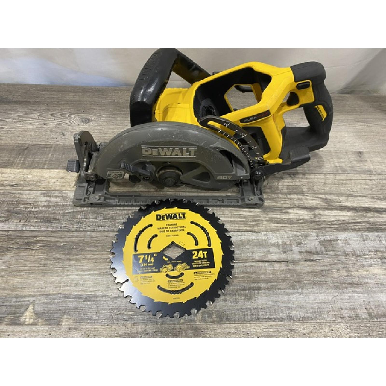 AS-IS DEWALT FLEXVOLT 60V MAX Cordless Brushless 7-1/4 in. Wormdrive Style Circular Saw (Tool Only)