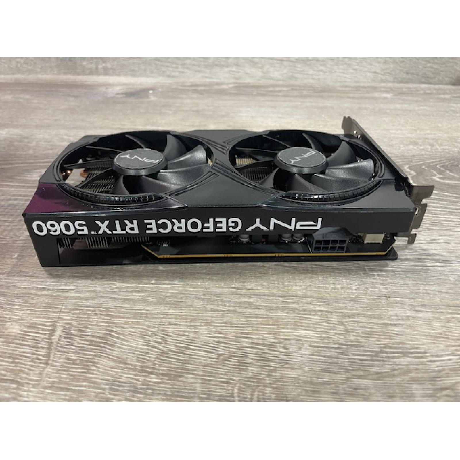 AS-IS PNY - NVIDIA GeForce RTX 5060 Overclocked 8GB GDDR7 PCI Express 5.0 Graphics Card with Dual Fan - Black