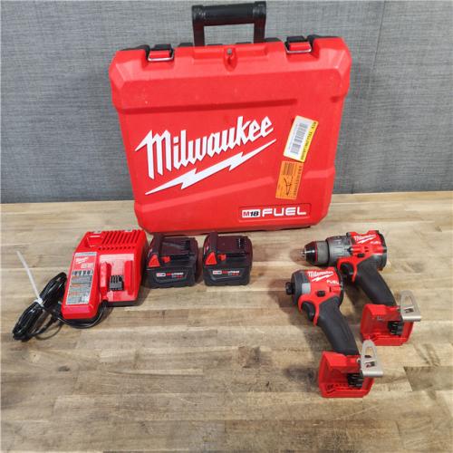 HOUSTON LOCATION - AS-IS MILWAUKEE FUEL 18V Lithium-Ion Brushless Cordless Hammer Drill and Impact Driver Combo Kit (2-Tool) with 2 Batteries
