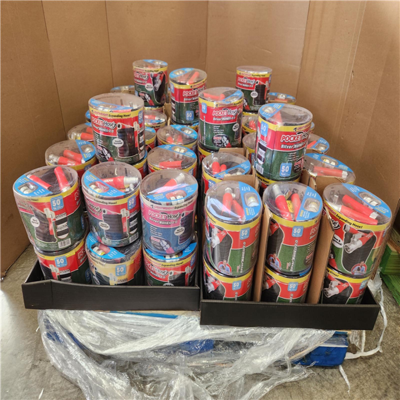 Phoenix NEW Pocket Hose Silver Bullet 2.0 Expandable Garden Hose 3/4 in. x 50 ft. with Turbo Shot Nozzle Pallet (78-Hoses)