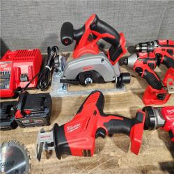 HOUSTON LOCATION - AS-IS (APPEARS LIKE NEW) Milwaukee M18 18-Volt Lithium-Ion Cordless Combo Tool Kit (5-Tool) with (1) 3.0Ah and (1) 1.5Ah Battery  (1) Charger  (1) Tool Bag