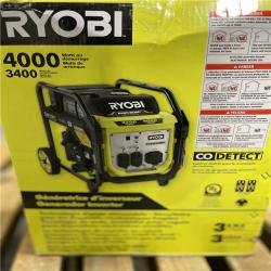 DALLAS LOCATION- NEW!- RYOBI 4000-Watt Recoil Start Gasoline Powered Digital Inverter Generator with CO Detect Shutdown Sensor