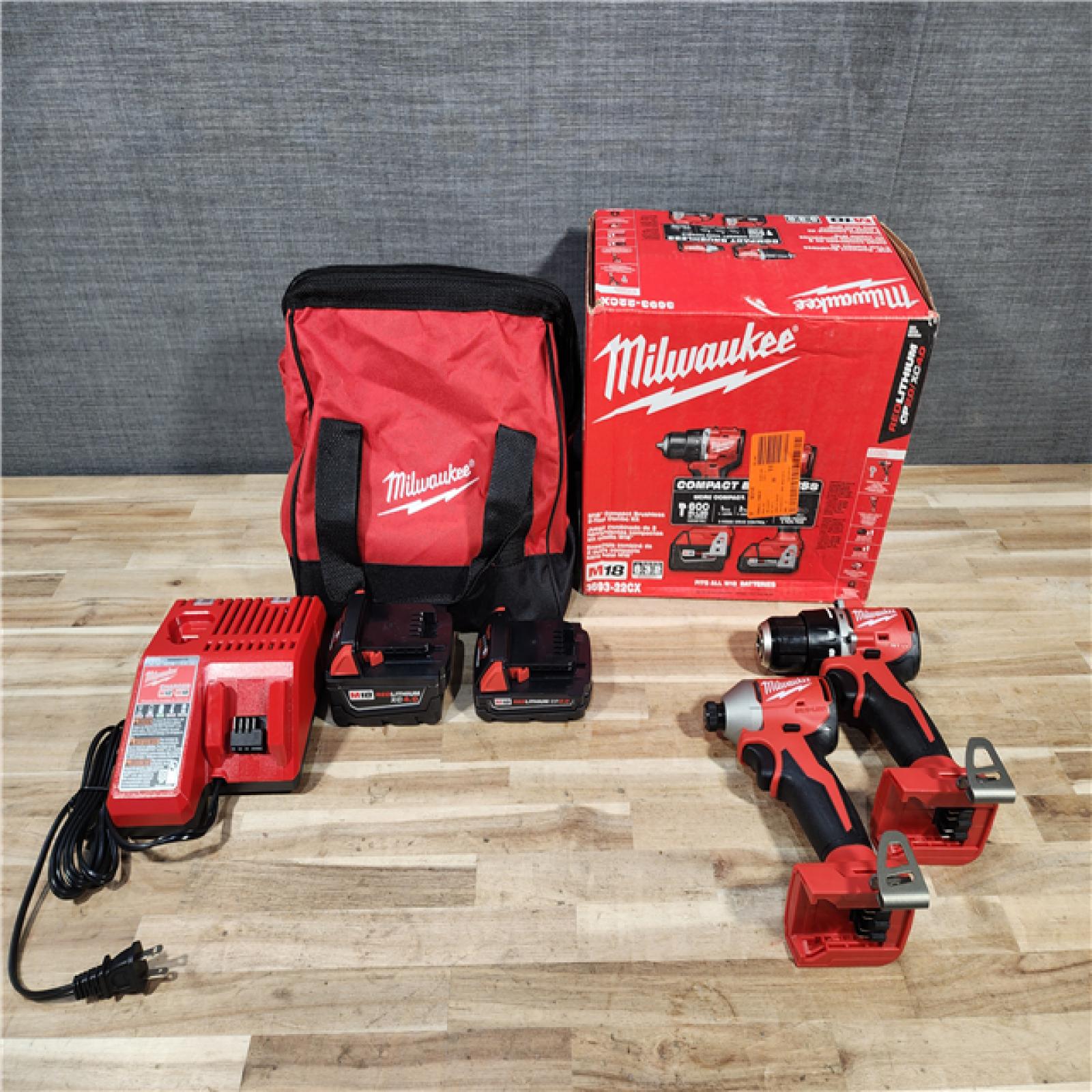 HOUSTON LOCATION - AS-IS Milwaukee 18-Volt Lithium-Ion Brushless Cordless Compact Hammer Drill/Impact Combo Kit