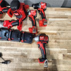 HOUSTON LOCATION - AS - IS Milwaukee 6 Tool Combo Kit W/ (3) Battery & Charger