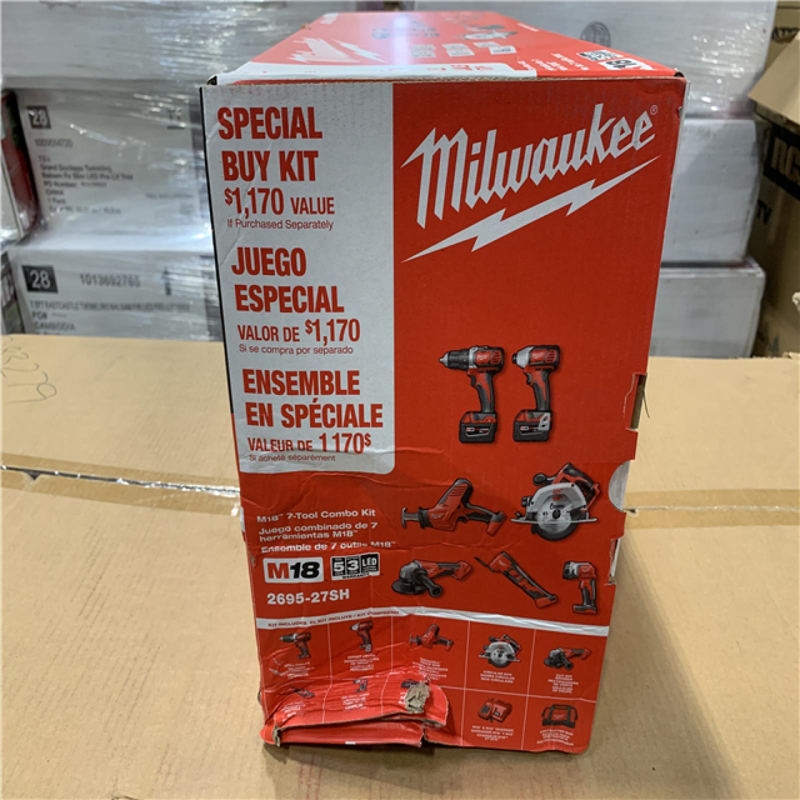 NEW! - Milwaukee M18 18-Volt Lithium-Ion Cordless Combo Kit 7-Tool with 2-Batteries  Charger and Tool Bag