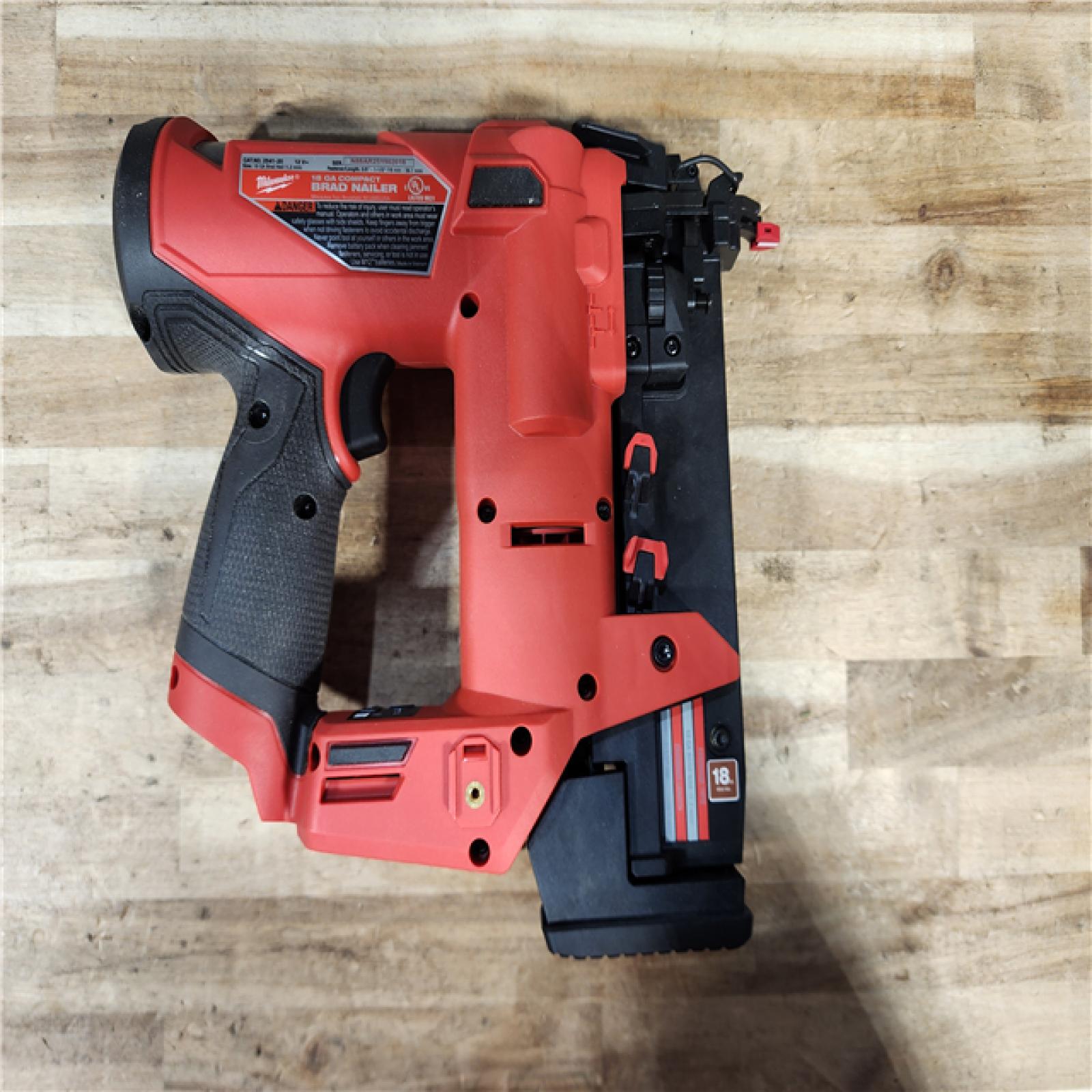 HOUSTON LOCATION - AS-IS Milwaukee  FUEL 12-Volt Lithium-Ion Brushless Cordless 18-Gauge 1-1/2 in. Compact Brad Nailer (Tool Only)
