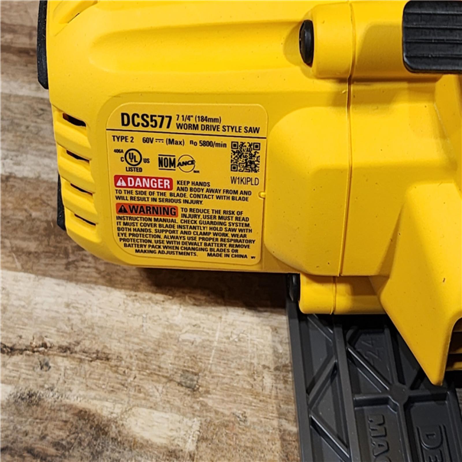 HOUSTON LOCATION - AS-IS (APPEARS LIKE NEW) DEWALT FLEXVOLT 60V MAX Cordless Brushless 7-1/4 in. Wormdrive Style Circular Saw (Tool Only)