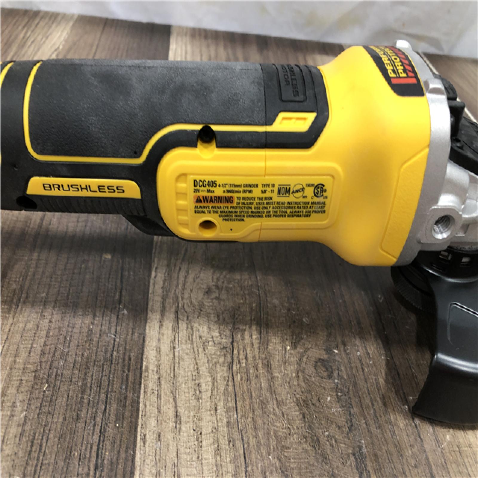 AS-IS DEWALT 20V MAX XR Cordless Brushless 4.5 in. Slide Switch Small Angle Grinder with Kickback Brake (Tool Only)