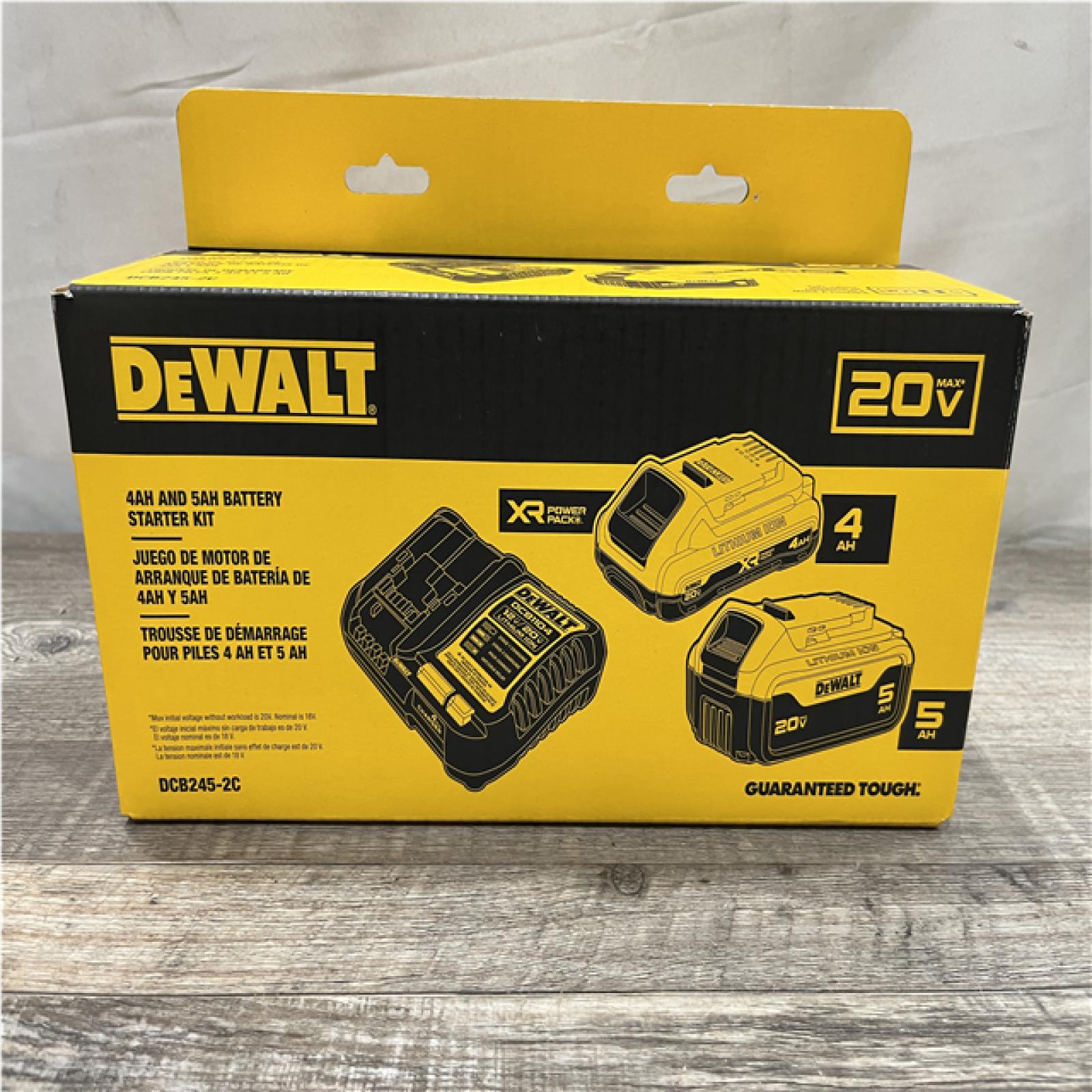 NEW - DEWALT 20V MAX Lithium-Ion Starter Kit with 4.0 Ah and 5.0 Ah Batteries and Charger