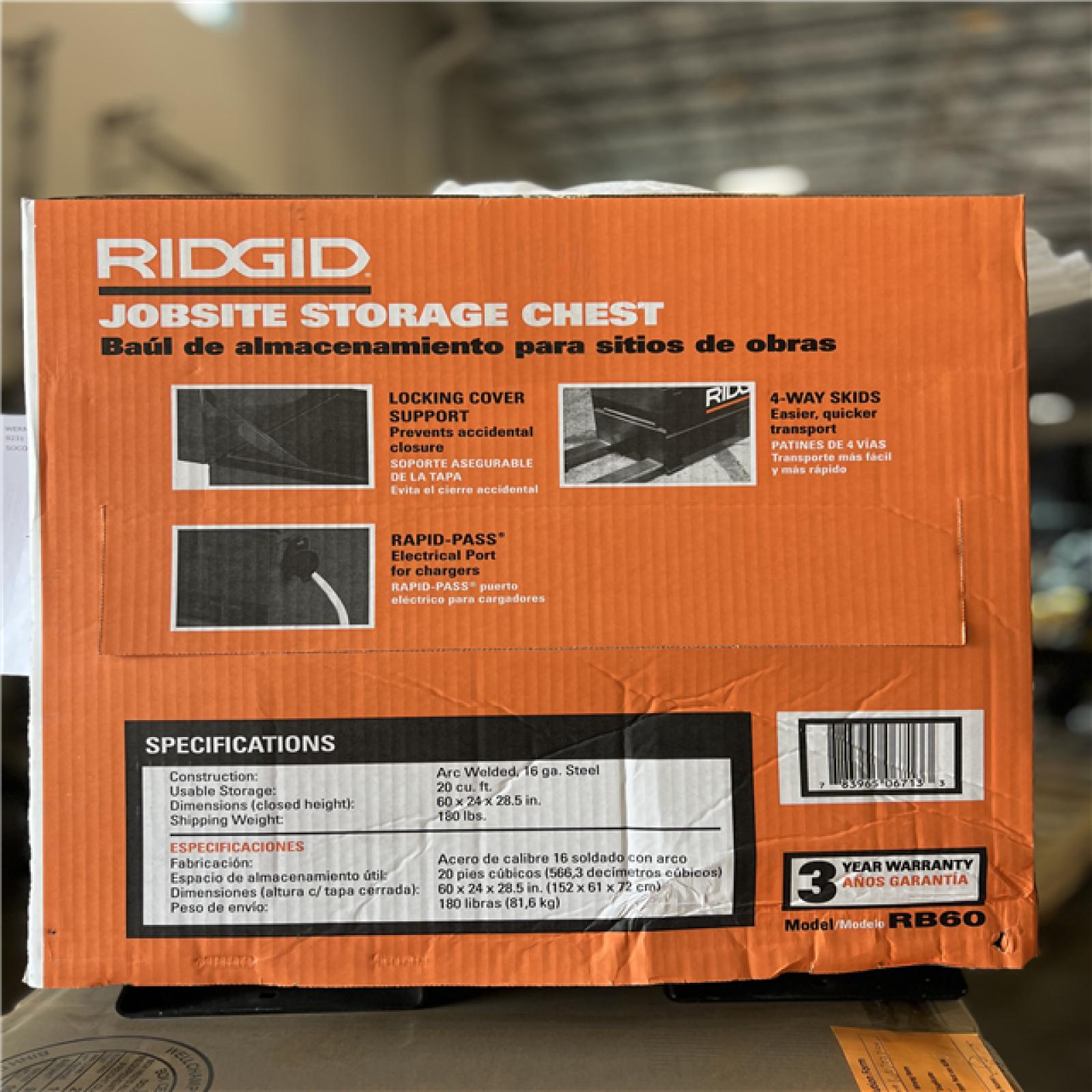 DALLAS LOCATION- RIDGID 60 in. x 24 in. Universal Storage Chest