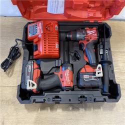 AS-IS Milwaukee FUEL 18V Lithium-Ion Brushless Cordless Hammer Drill and Impact Driver Combo Kit